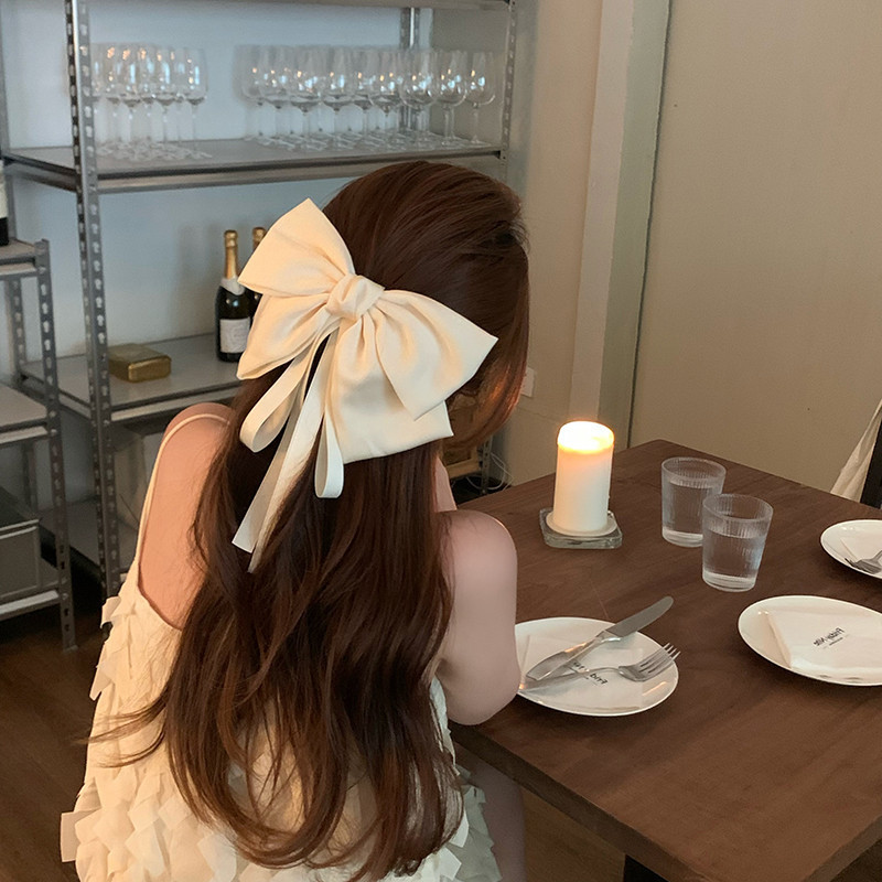 Satin Bow Hair Clip for Women, Large Elegant Accessory