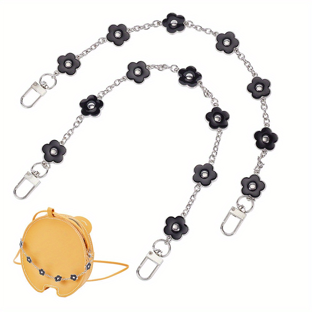 TEMU 2 Pezzi Catene per Borsa in Smaltata, Accessori di Ricambio per Borse a Fiori 365x4,5mm, Creazione di Borse e Portafogli Fai da Te
