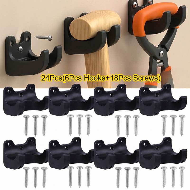 TEMU 24pcs Gardening Tool Hanger Storage Hanger Compatible With Most Gardening And Yard Equipment (includes 6 Hangers And 18 Screws)
