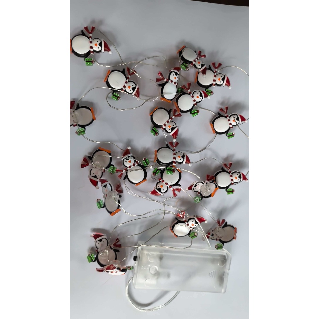 TEMU Penguin Led String Lights 78.7in 6.56ft 20 Led Christmas Lights Cute Penguin Battery Powered Wire Warm White Indoor Holiday Decor For Bedroom