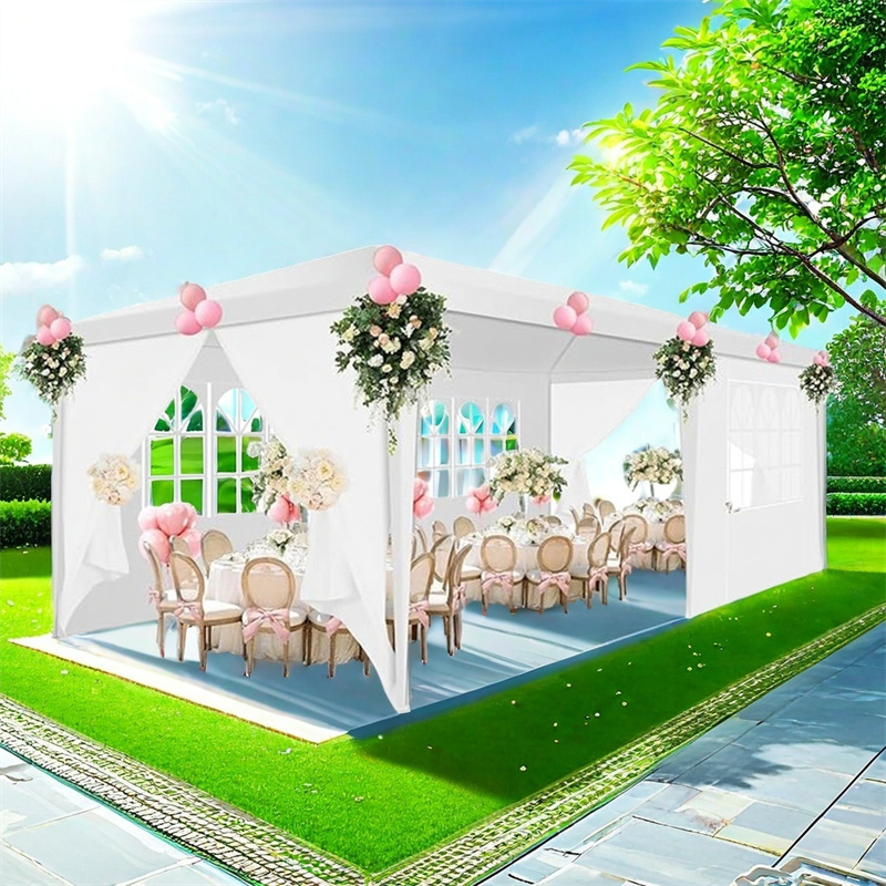 

10x20ft Aluminum Frame Outdoor Tent, White, With Detachable , Foldable Design, Wind & Snow Resistant, For Weddings, Parties, Christmas & New Year Celebrations, Multi-functional, Small Events