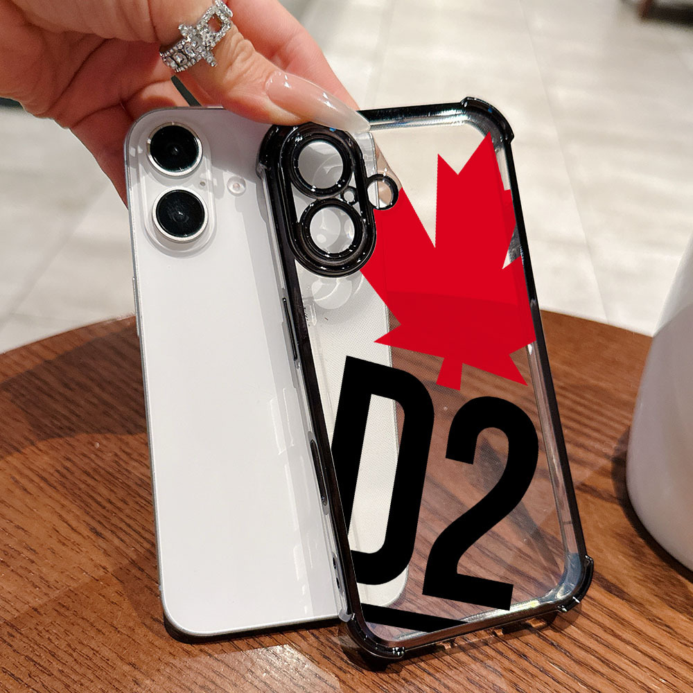 Phone Case - Minimalist Maple Leaf Pattern D2 Phone Case For For Iphone 17 Air 16 16e 15 14 13 12 11 Pro Xr Xsmax 8 7 Plus Electroplated Frame Drop-proof Transparent Soft Back Cover
