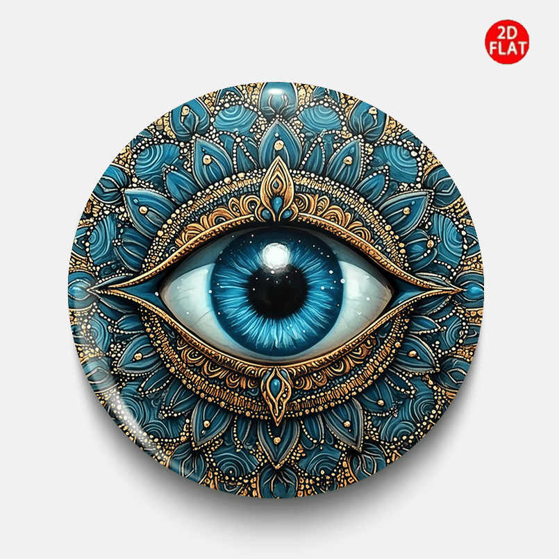 TEMU 2d Flat, Evil Eye Classic Fashion Brooch/pin/badge 2d Flat, Perfectly Pairs With Jeans, Clothes, Backpacks, And Hats. A Collectible Trinket, An