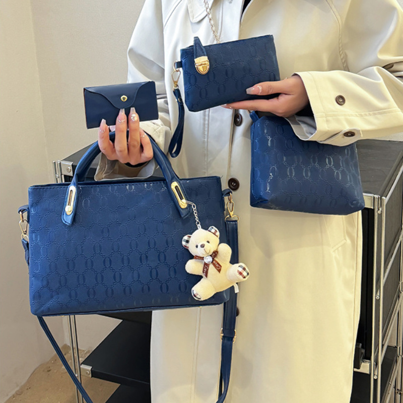 womens multi functional 4pcs set crossbody bag shoulder bag and handbag with   for commuting Product details 0