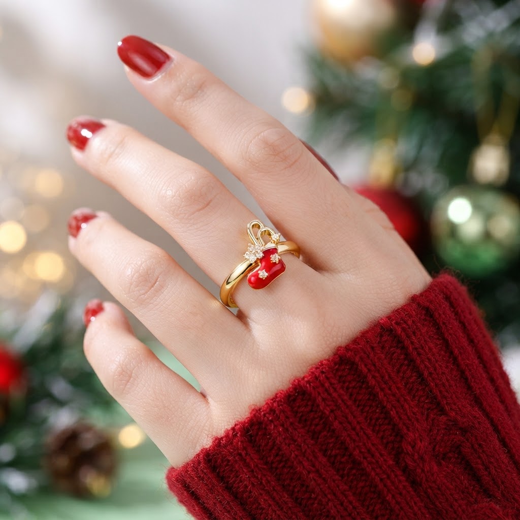Women's Adjustable Bling Ring with Plated Synthetic Zirconia