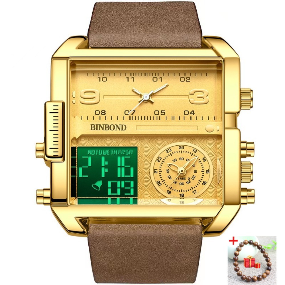 Domineering Triple Display Watch, Stylish Large Dial, Suitable For Work, Gatherings, Parties, Suitable For Gift , Holiday Gifts