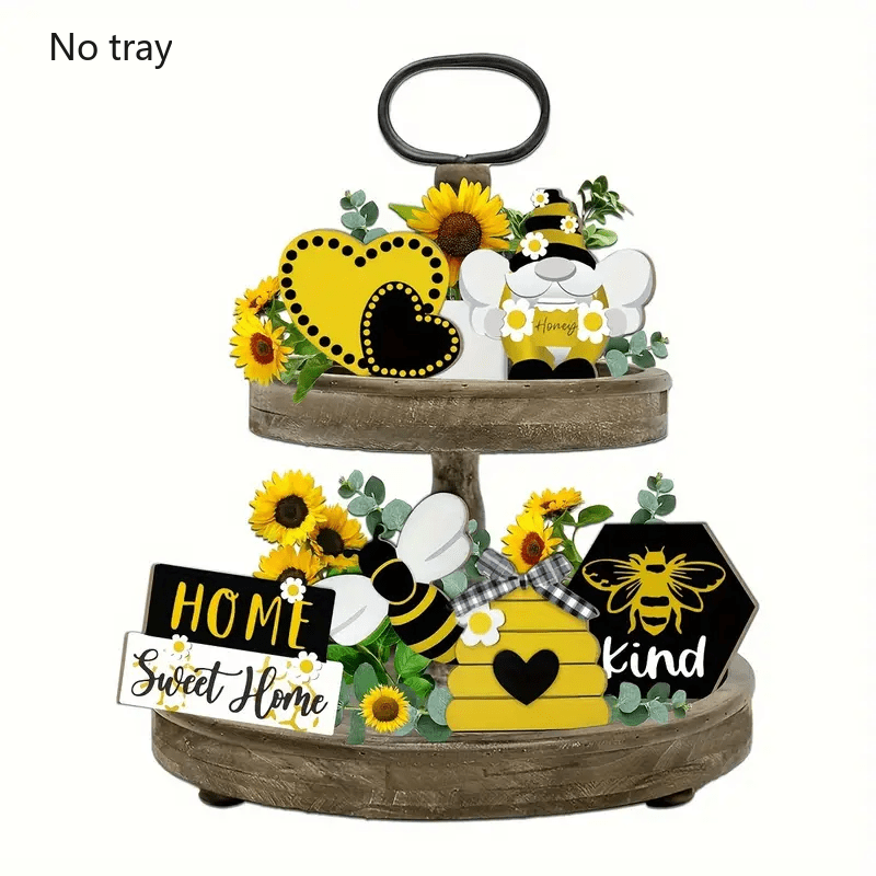 

2d Flat 1set Hello Bee World Sweet Kind Artwork Gifts Home Decor Wooden No Tiered Tray Decorative Desk Celebration Accessories Plaque Affirmations Table Sign-no Electricity