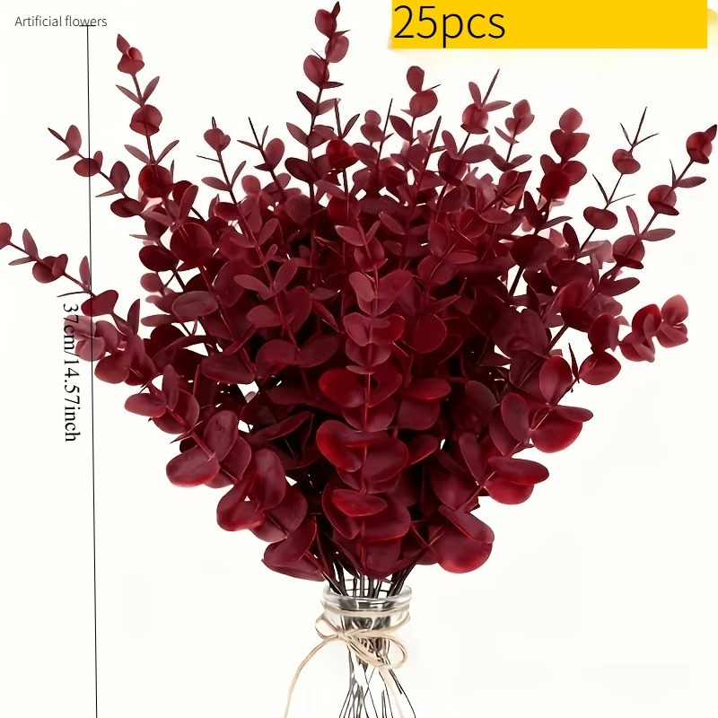TEMU 25 pezzi di bouquet artificiale, foglie artificiali per decorazioni domestiche, decorazioni per matrimoni, composizioni in vasi, creazione di