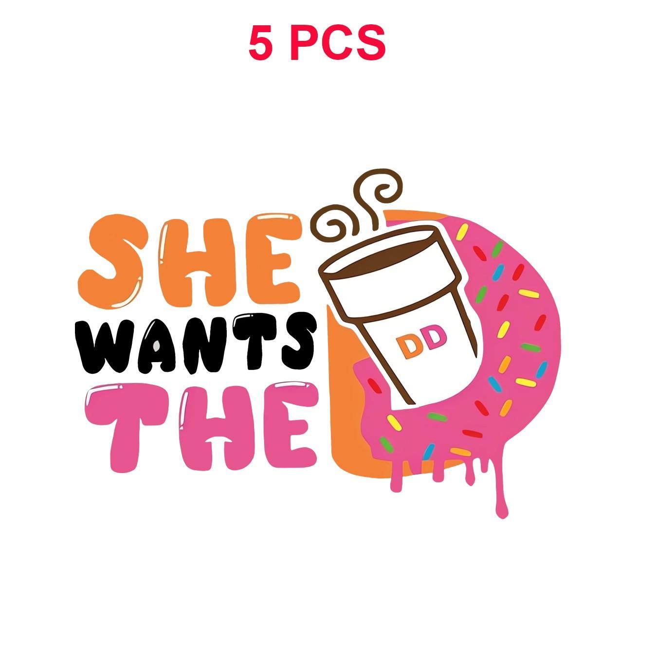 

5- She The Decals - Iron-on Iron-on Suitable For Sweatshirts Diy Backpacks Dtf Clothing T-shirts T-shirts