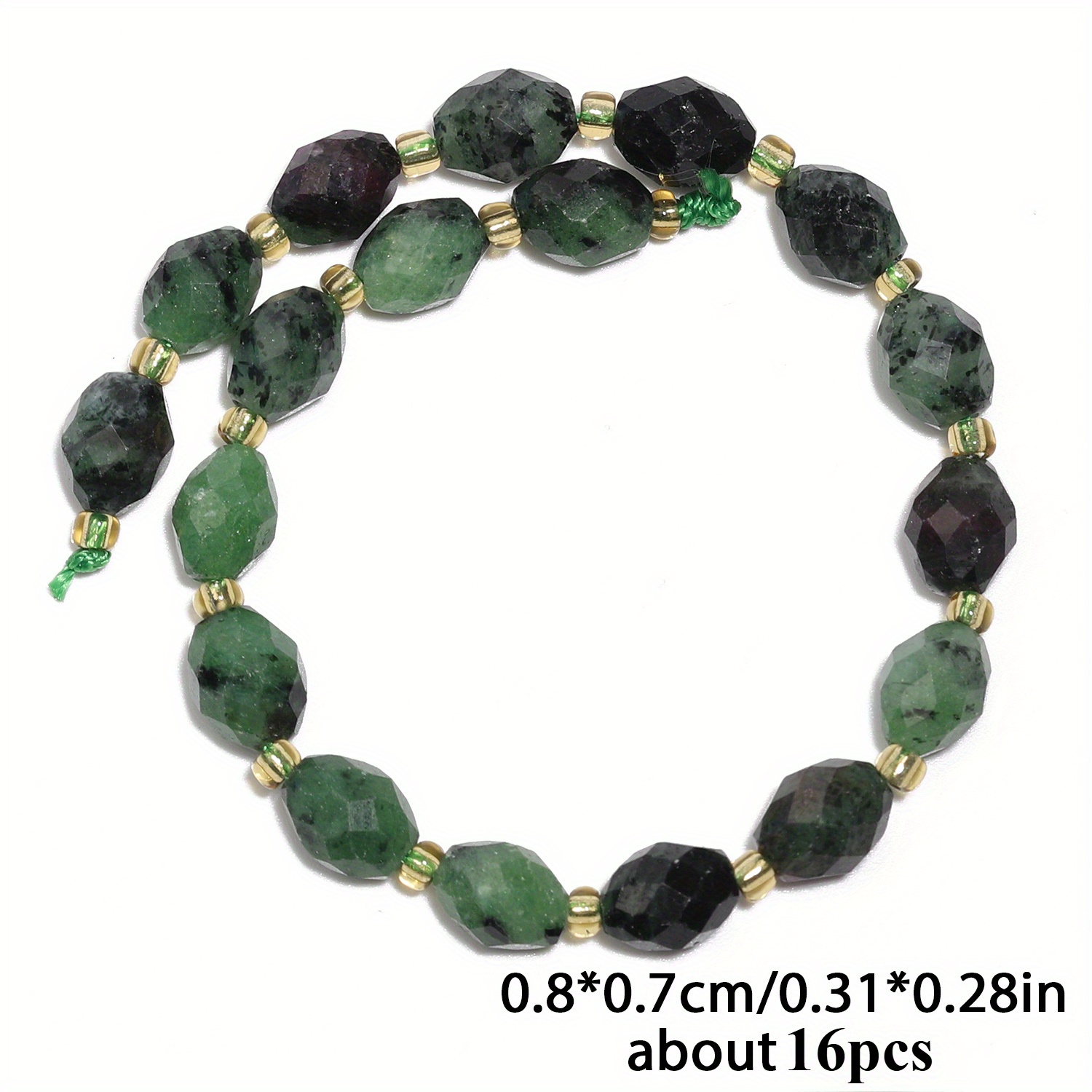 TEMU Perles en Épidote Naturelle - 8x7mm Ovales Facettés, Espacers Minéraux pour la Création de Bijoux DIY, Assortiment de Perles en d'Épidote