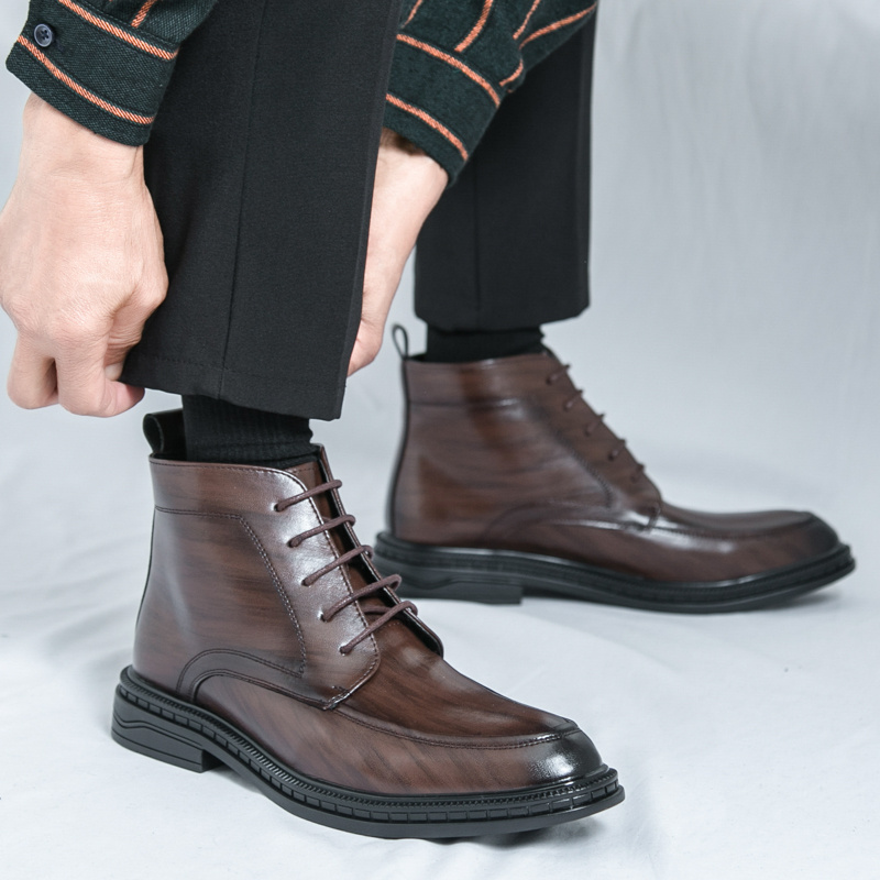 botas oxford hombre cordones negros elegantes corte Temu Colombia