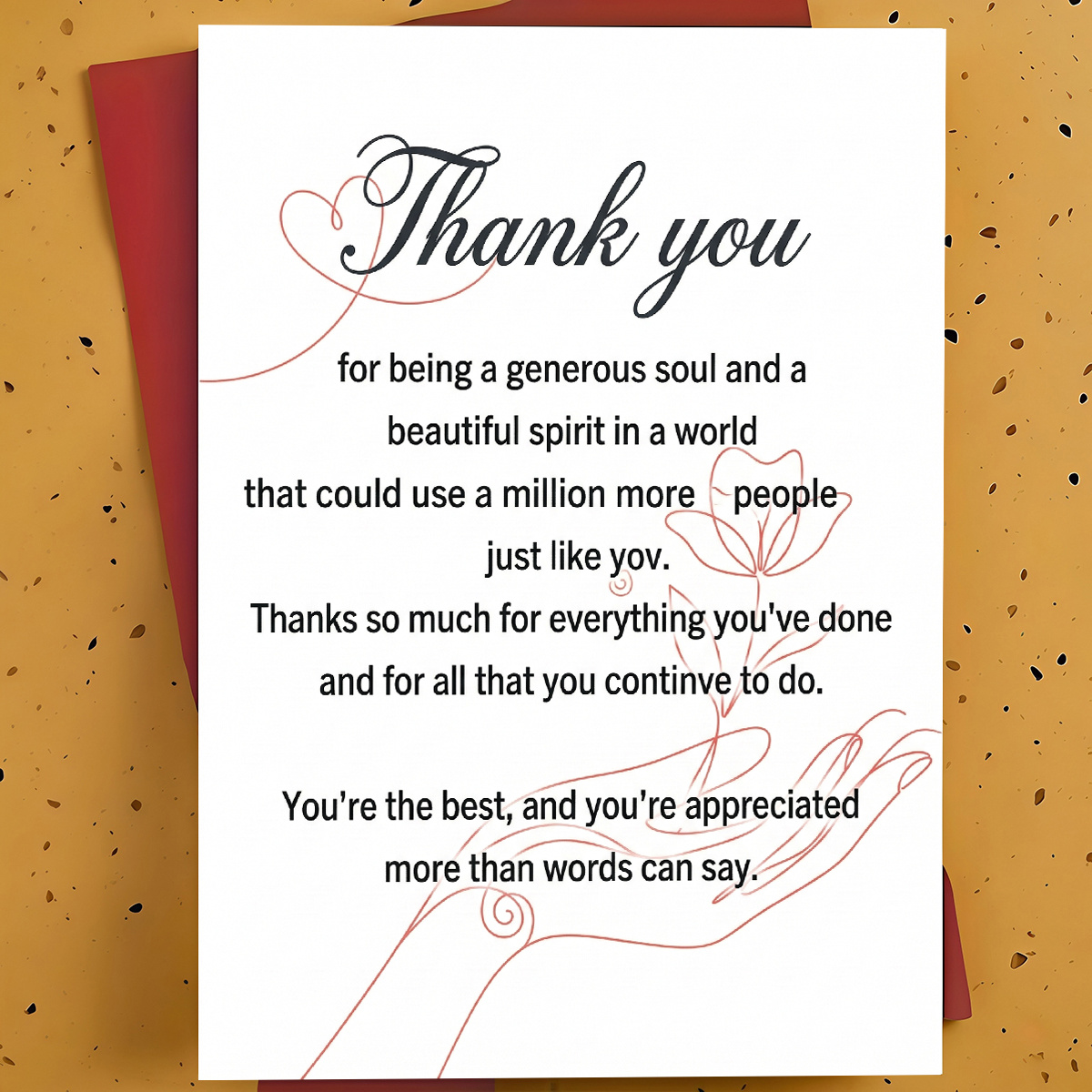 TEMU A Gratitude Card With An Envelope Designed To Appreciation For , Family, And Teachers, Elegant Paper Greetings On Special Occasions