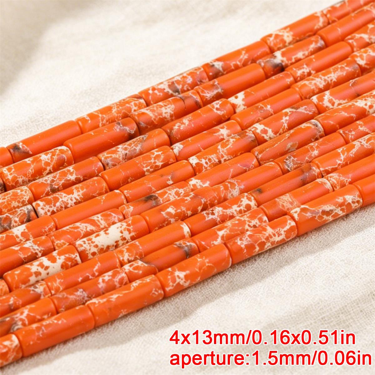 Stone Tube Beads with Spacer Beads for Jewelry Making