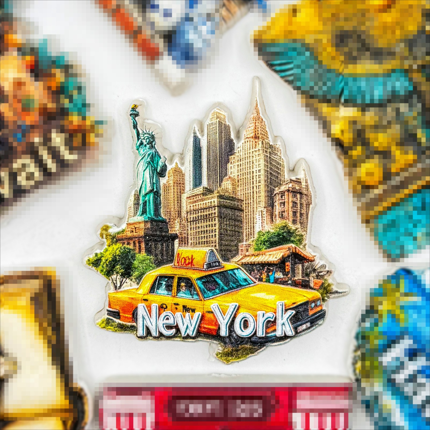 TEMU 1 pieza, magnético, para nevera, para paisaje en miniatura de - Decoración de emblemático en relieve 3D de resina, atracción magnética para