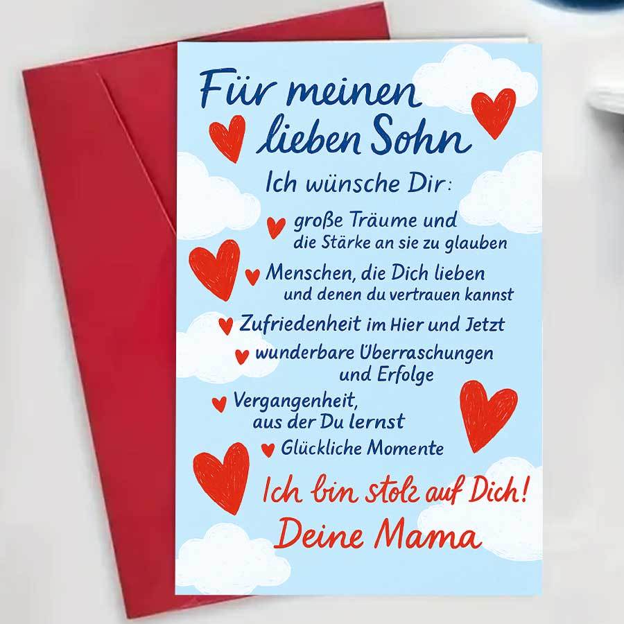 E-shop 1PC Herzliche Grußkarte für von Müttern – für Geburtstage besondere – Ausdruck von Liebe, Stolz besten Wünschen für , Vertrauen Glück