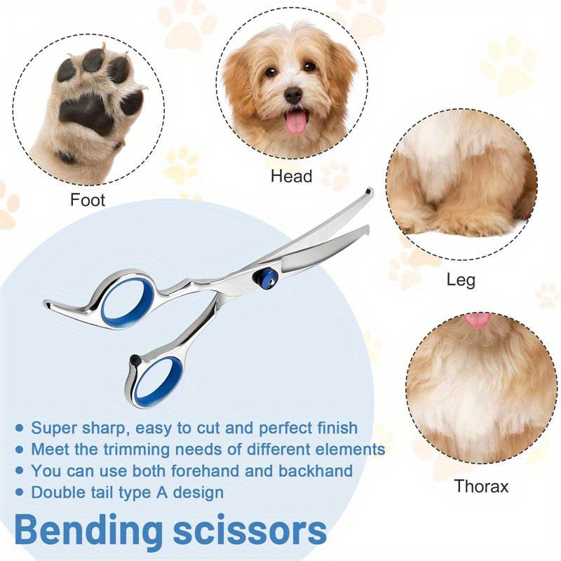 professional pet grooming scissors with rounded safety tips lightweight design made of 4cr stainless steel ideal for trimming nose ear face and paw hair for   dogs and cats Product details 2
