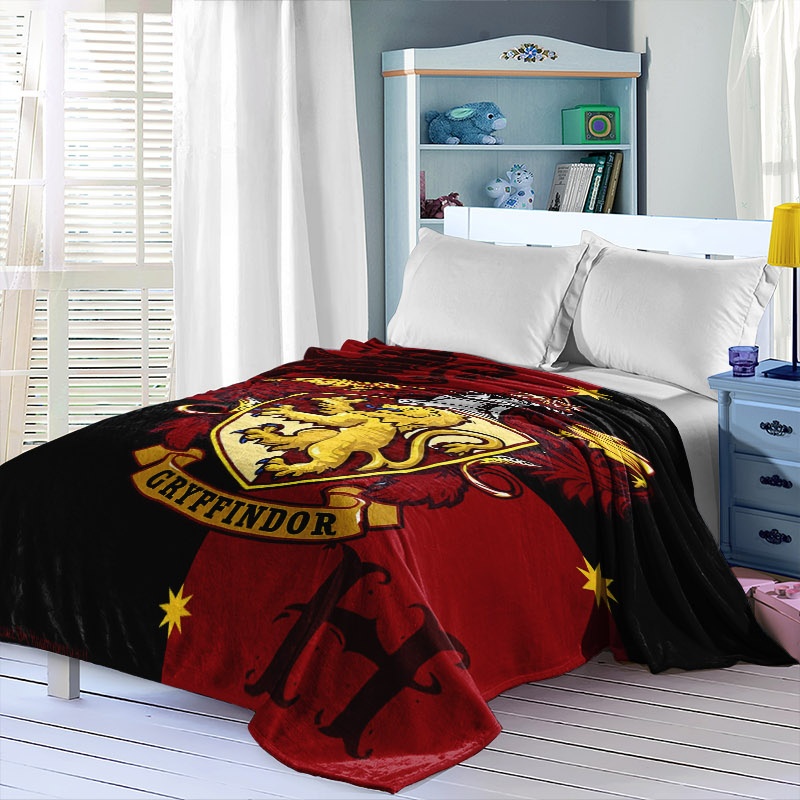 TEMU Harry Potter Gryffindor House Print Nap Throw Blanket, Soft Polyester Flannel Blanket With Multiple Specs, Cozy Warm Blanket, Sofa, Bed, Travel