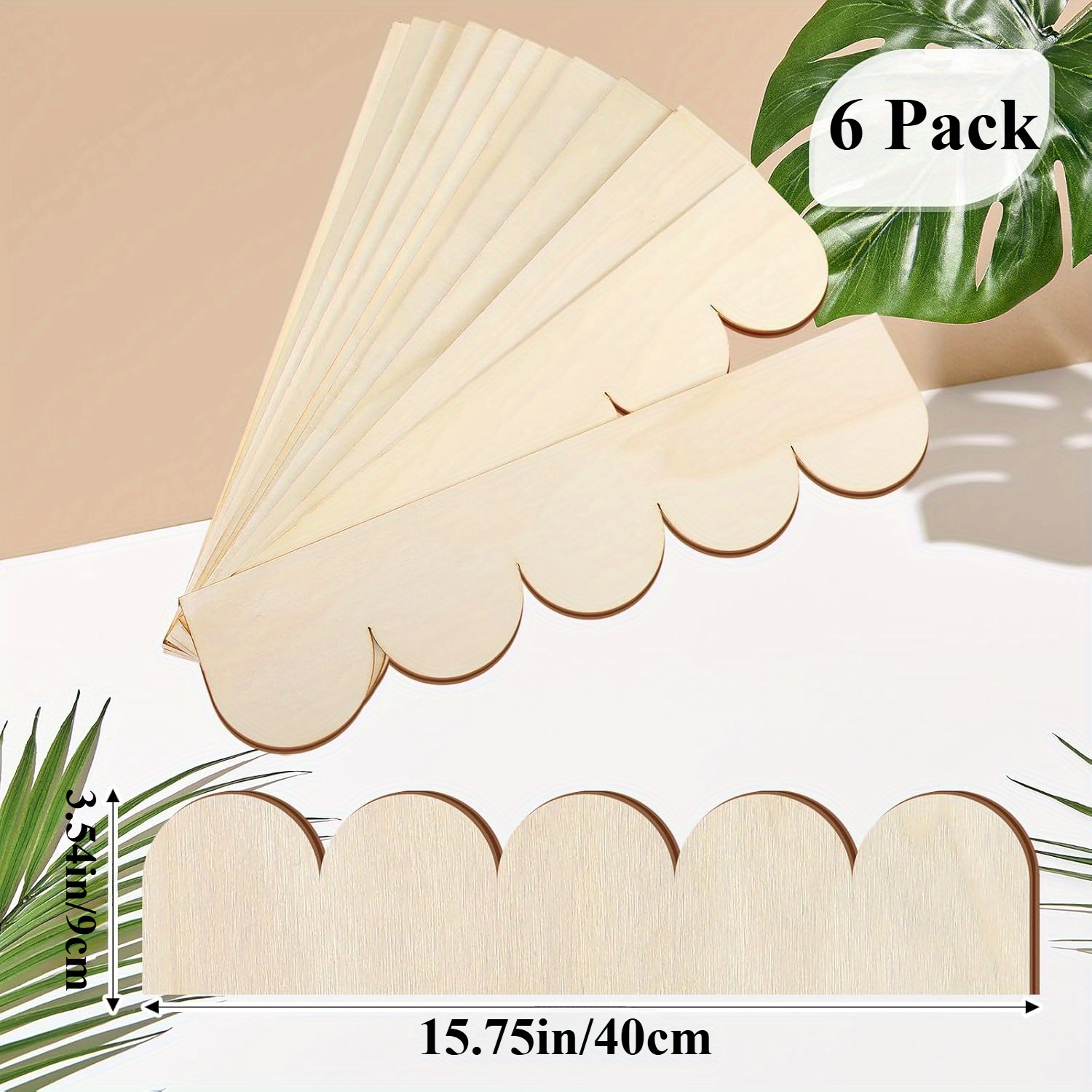 6pcs scalloped wood trim elegant decorative molding for walls cabinets shelves doors     with stylish   design door accents sleek   smooth texture shelf liners and decorations