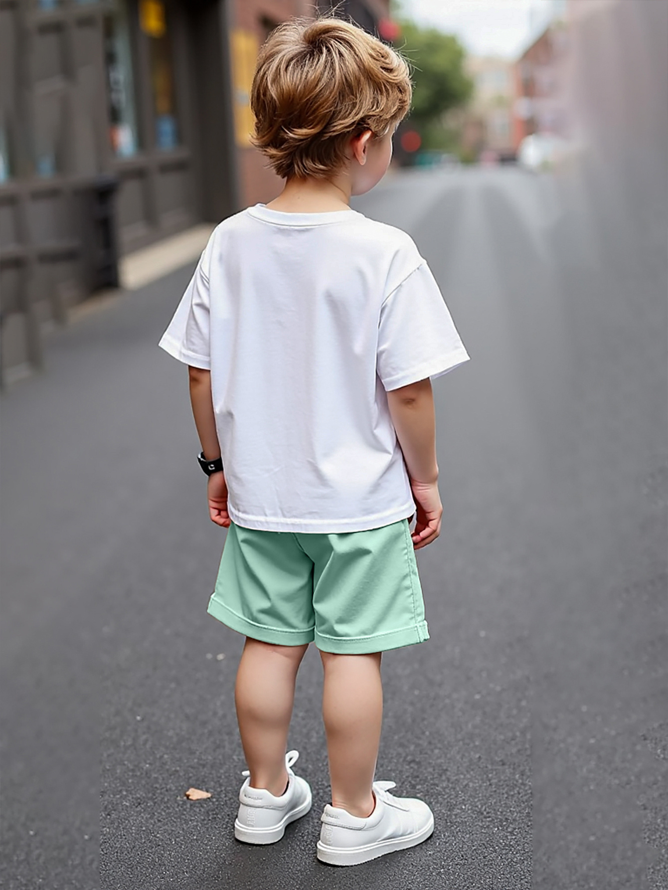 Boys' 2pcs Spring/Summer Trendy Printed Shorts Set, Suitable for Boys Under 12 Years Old, A Must-Have for Summer, Perfect for Outdoor