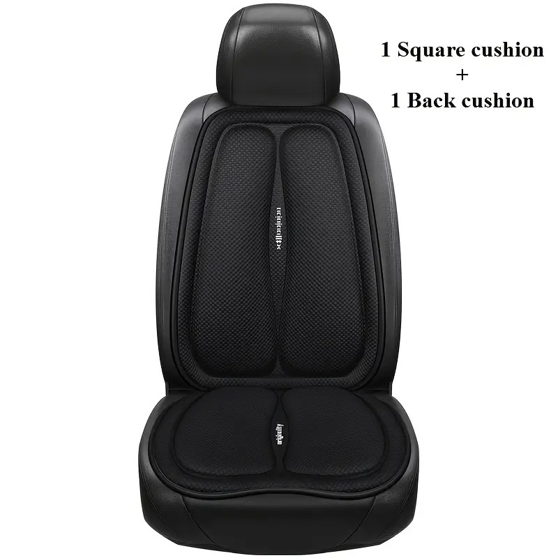 TEMU Two-part Car Seat Cushion For The Front Single Seat, Suitable For With Cooling And Warming Features, Made From Breathable Space Layer Material
