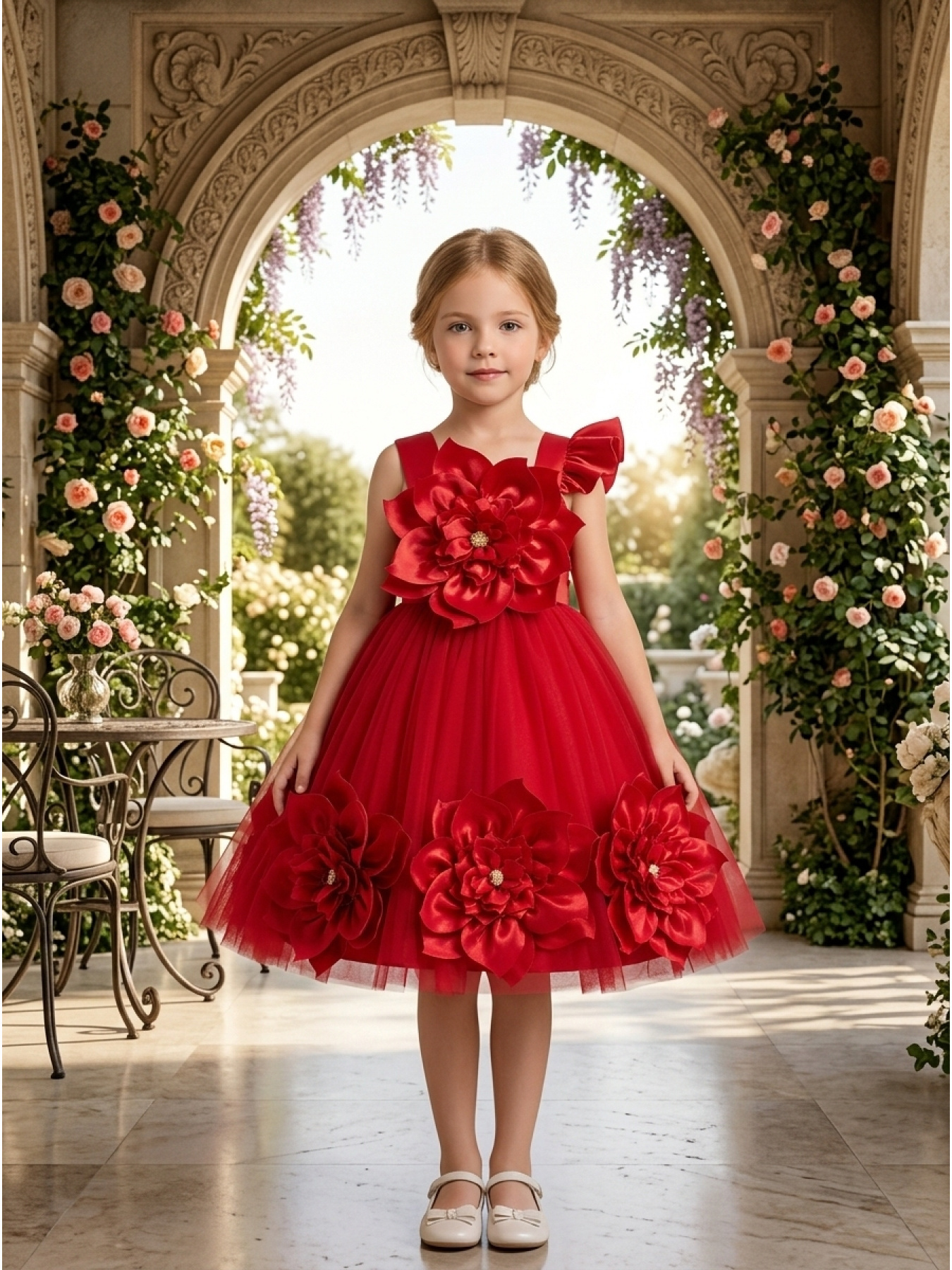 red dresses girls sold on Temu United States