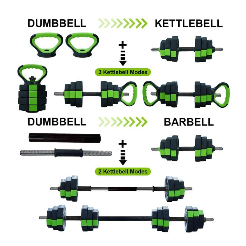 4 in 1 Dumbbell Set, 20 Kg Adjustable Dumbbell Set