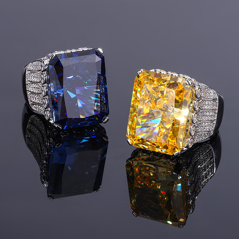 925 Silvery Faux Luxury Ring for Men and Women
