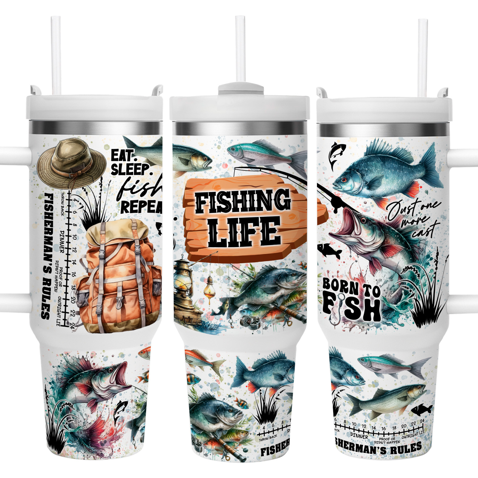 TEMU 1pc Fisherman Fishing Life,, 304 Steel, Refrigerated For 24 Hours, Warm For 12 Hours, Suitable As Christmas Giftsfor .