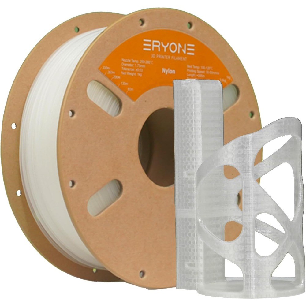 Eryone 1kg Nylon Pa6 Filament For 3d Printing, 1.75mm +/- 0.03mm, Works With Most 3d Printers, Easy And Vibrant Color