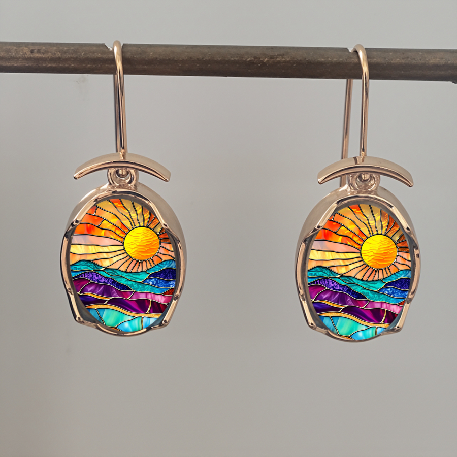 TEMU 2pcs Sun Earrings Earrings Nature Earrings Landscape Earrings Moon Earrings Sky Earrings Jewelry Accessories Unique Jewelry Christmas Gifts