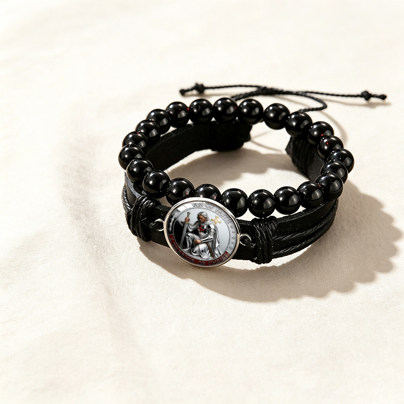 2pcs Sword Wielding Knight Adjustable Cuff Bracelet