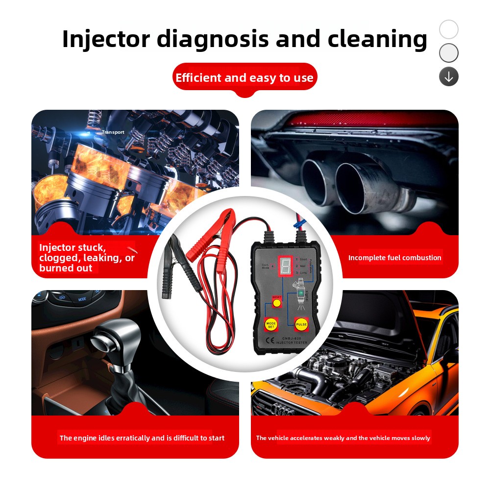 cross border trade hot selling automotive fuel injector testing and cleaning tool car repair tool model 620 without battery Product details 8