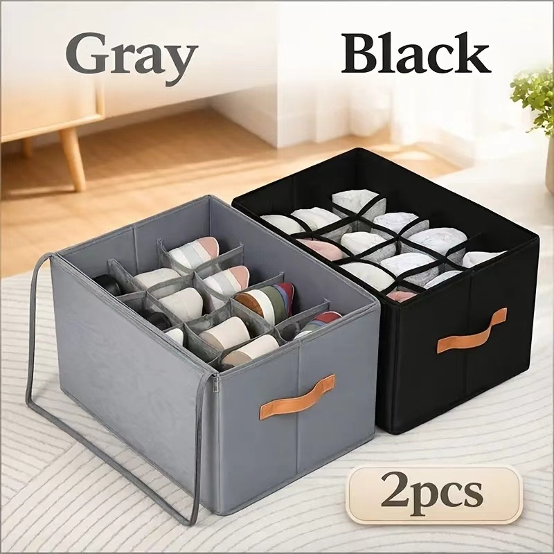 TEMU 2-pack Foldable Bed Under Shoe Storage Box, Heavy-duty Washable Oxford Cloth Dust-proof Container With Transparent Window, Sturdy Handle, Zipper