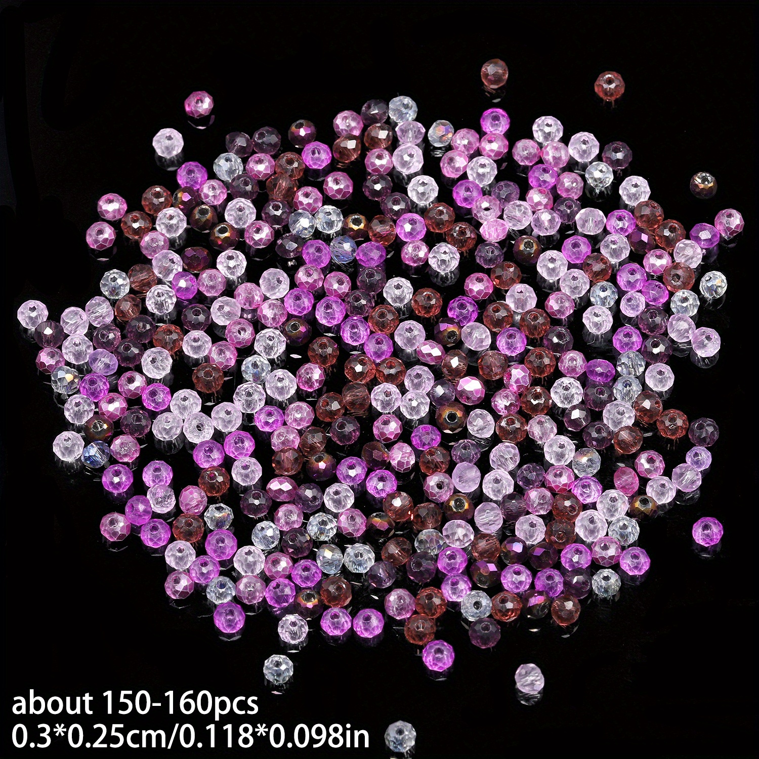 TEMU 2.5x3mm Sparkling Ab Czech Glass Beads - Mixed Color Loose Beads For Making, Bracelets, Necklaces, Earrings - Women's Gift Supplies, Glass Beads