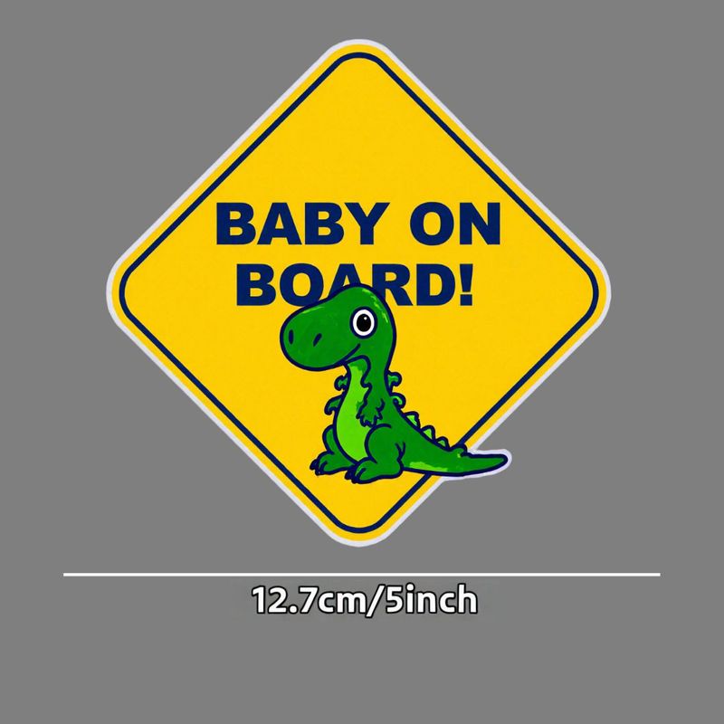 Yellow Diamond-Shaped Car Warning Sticker, Baby on Board