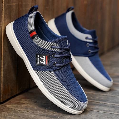 mens low top two tone casual sneakers outdoor hiking lightweight slip on walking shoes large size trendy versatile street style for commuting driving strolling