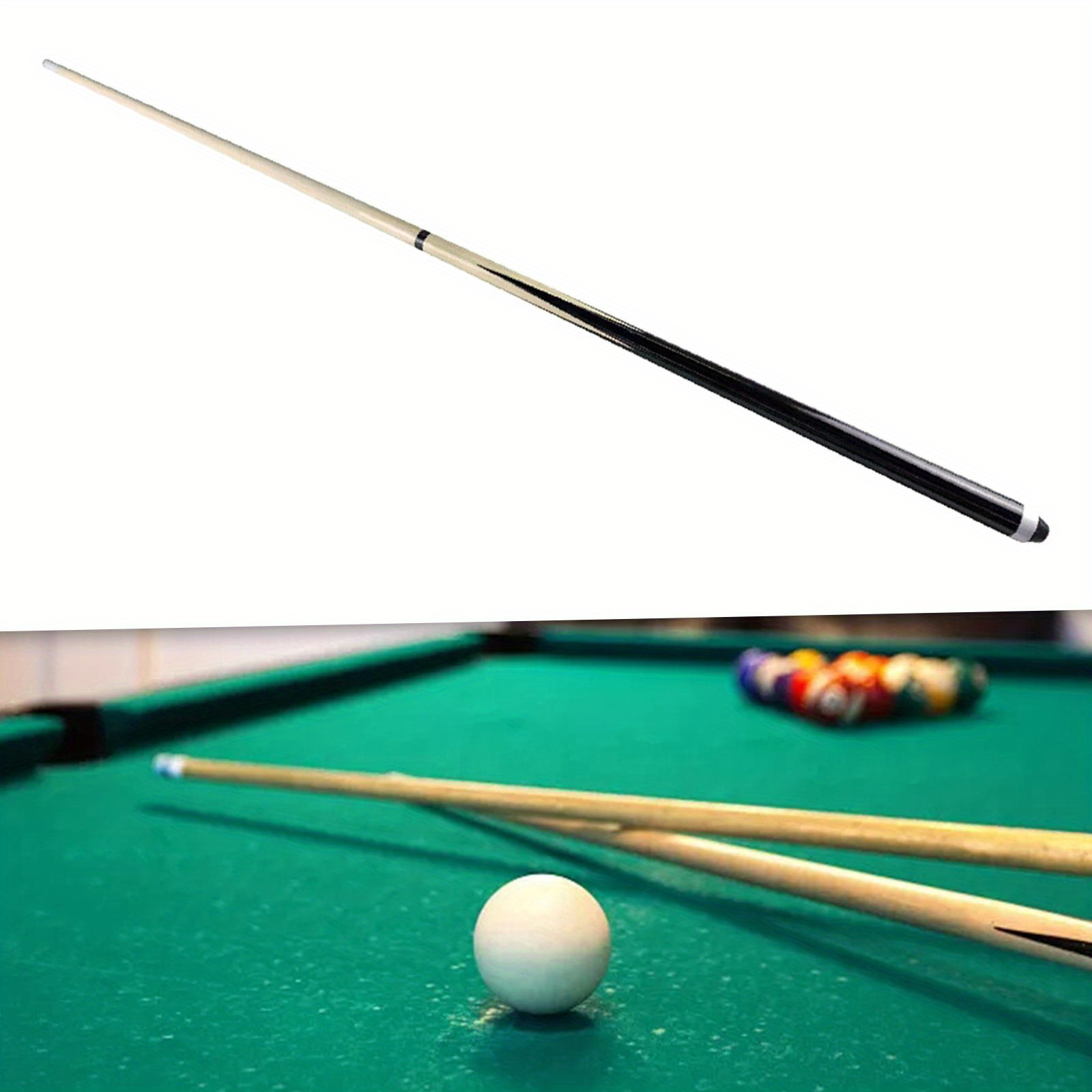 

' Mini Billiard Pool Cue - 42" Hardwood, Adjustable Length, Practice & Training - Black