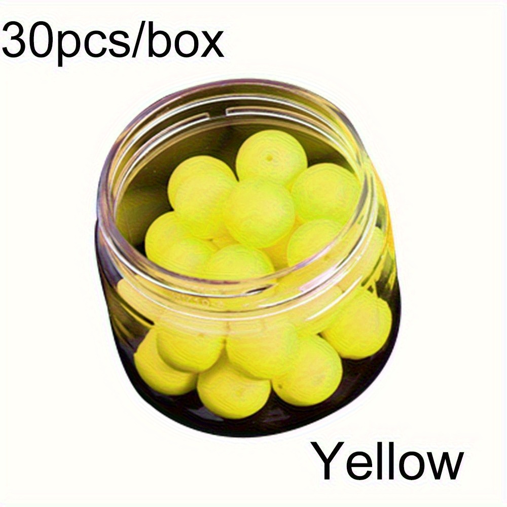 Image of 30pcs Eps Fishing Float Balls - Durable, Corrosion-resistant Foam Balls In Red, Yellow, Orange | Ideal For Night And Fishing, Includes Storage Container