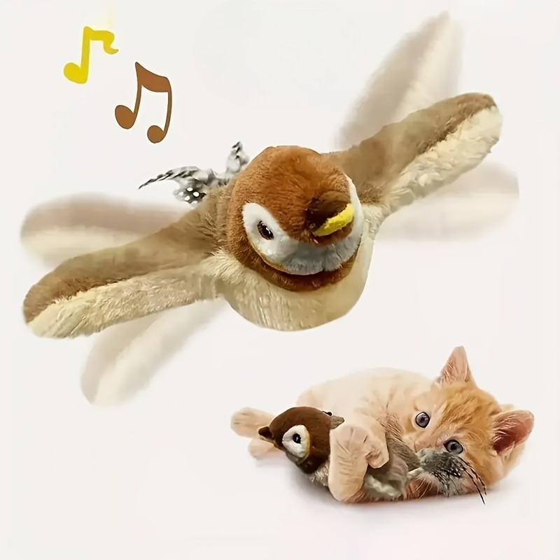 TEMU 1pc Interactive With Flapping Wings And Chirping Sounds - Usb Plush Bird, Realistic Flight Action, Sensitive Movement, Washable - Suitable For