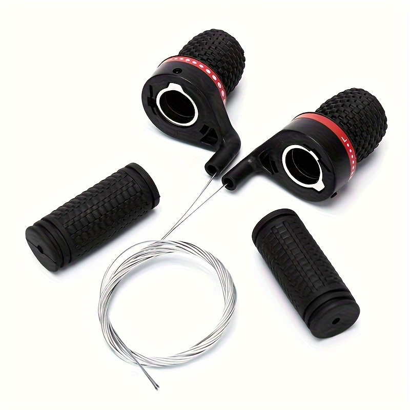 TEMU 2pcs Mountain Bike Speed Regulator Handlebar Shift Lever With Handlebar Cover Folding Bike Handlebar Gearbox Speed Regulator
