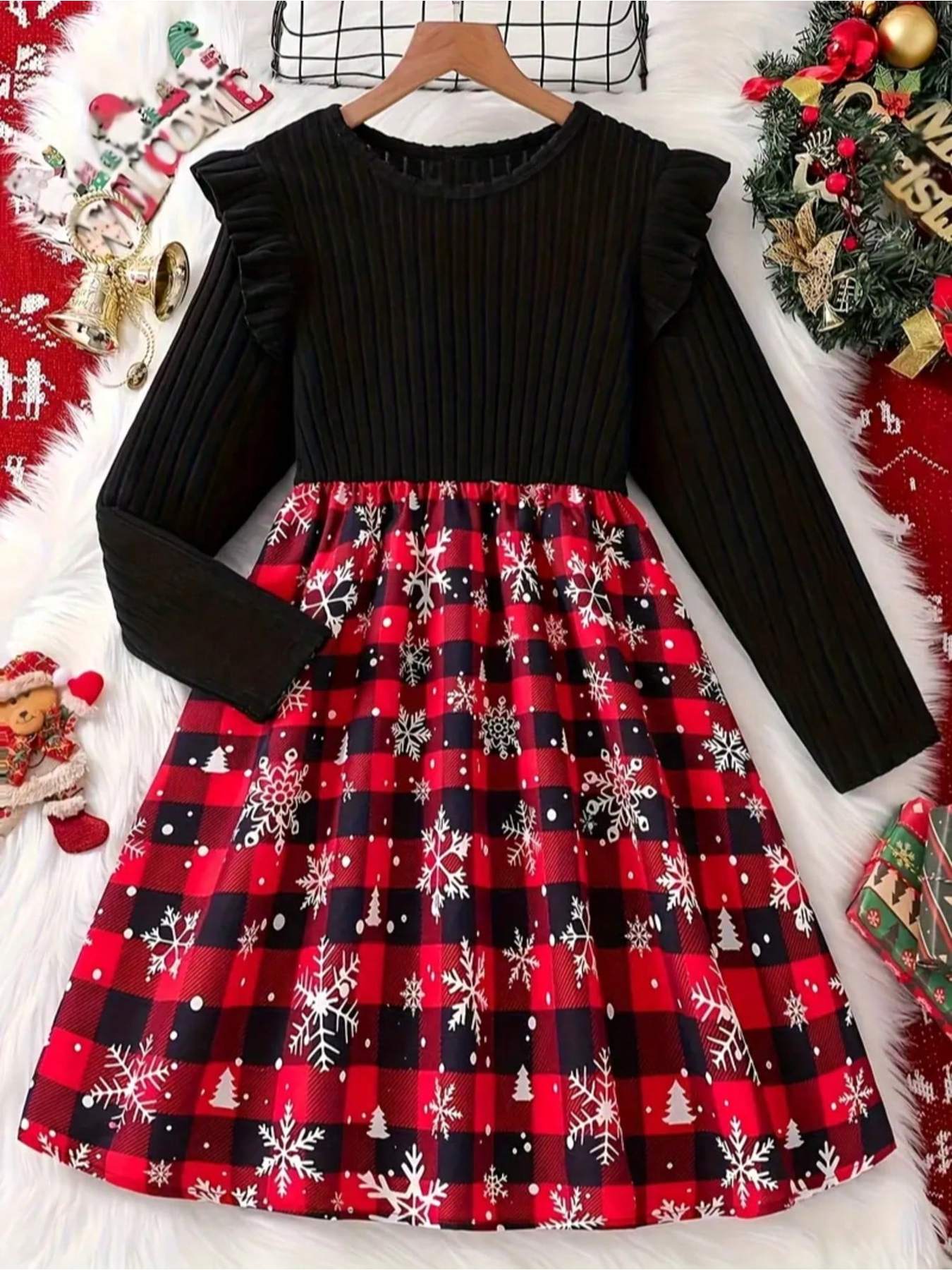 white christmas dresses Youth Holiday Plaid Halter Dress: AC6593C Multi / Youth 12