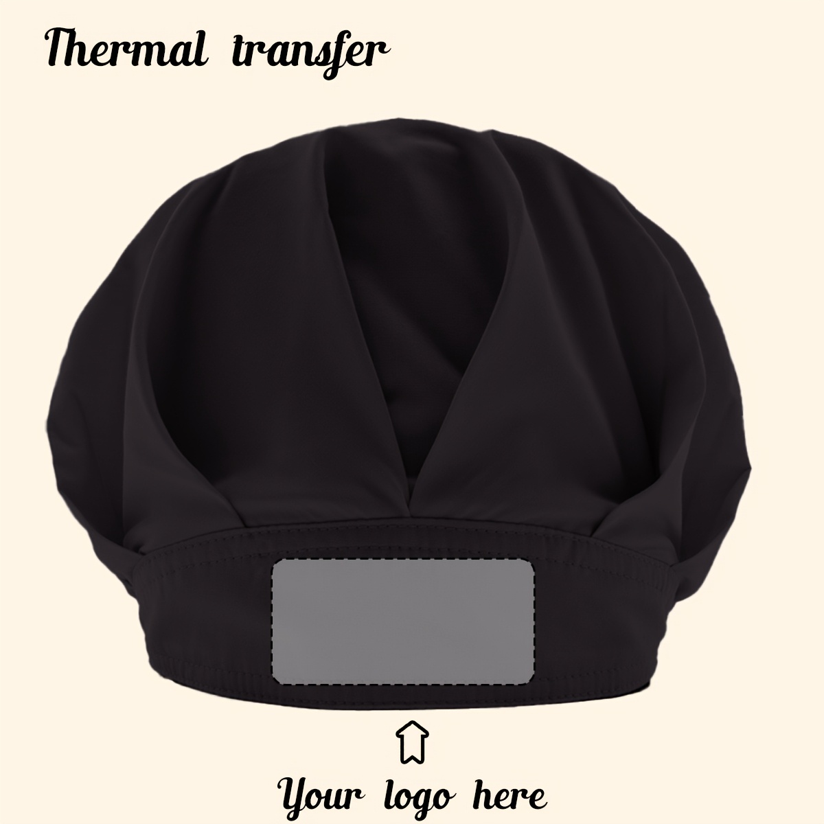 TEMU Customizable Image Or Logo 1pc Women's Custom Chef Hat - Solid Color With Personalized , Durable Polyester Material, Adjustable Drawstring