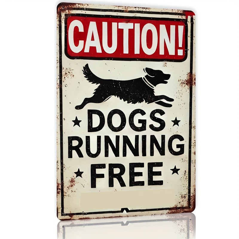 TEMU 2d Flat - Vintage "caution! Free Dogs" Wooden Sign - Distressed Surface Country Wall Art, 5.8 X 7.8 Inches, Bars, Cafes, Beach Houses, And