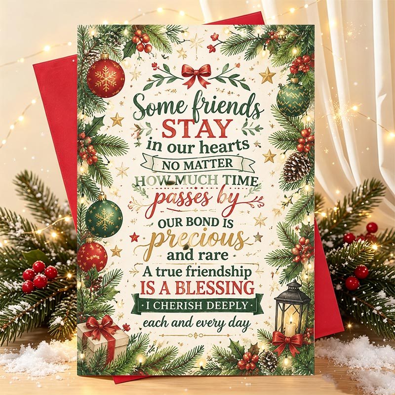 TEMU 1pc Christmas Greeting Card Christmas-themed For Friendship Greeting Card: Ideal Gift For To For Holidays And