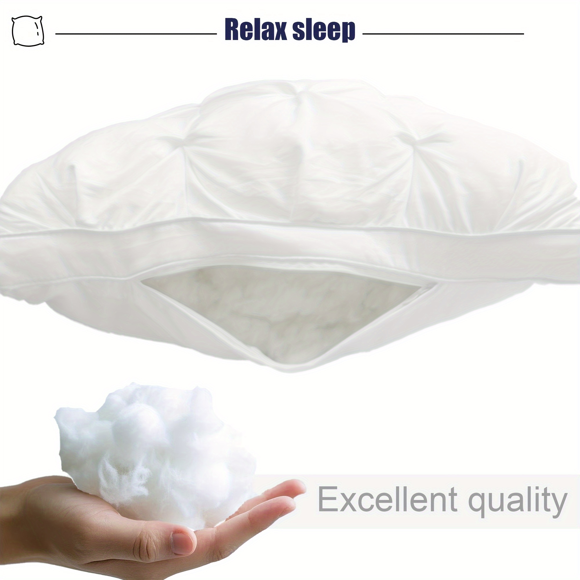 2pcs Pillow New Upgraded Thickened 5-Star Hotel Quality Pillow, Can Be Used All Year Round, Non-collapsing High Pillow Core, Deep Sleep Neck Support, Suitable for Home Bedrooms and RV Bedrooms