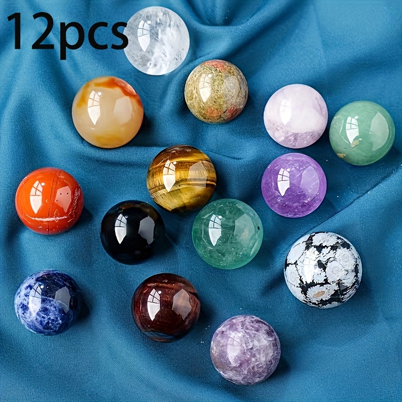 Image of 12 Natural Gemstone Set, Perfect For Chakra Yoga, Mineral Specimen, Home Decoration, Christmas Advent Calendar, And Handmade Jewelry