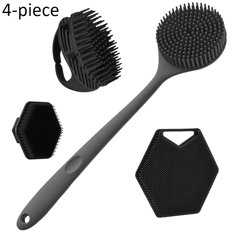 Silikon-Körperschrubber 2 Stück – 2-in-1 Bad- Und Shampoo-Bürste, Weich, Für Empfindliche Haut, Mit Aufhängeöse