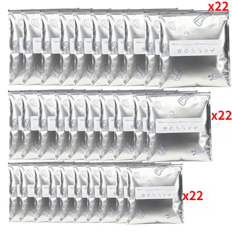TEMU Neue, verdickte 66er-Packung robuste, wiederverwendbare Aluminiumfolien-Frischhaltetaschen - Gefrierbeutel mit Reißverschluss, erhältlich in den