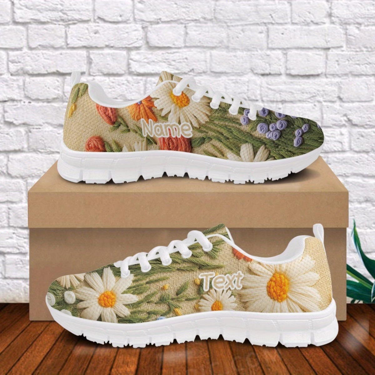Personalized Patterned Sneakers with Custom Names&...