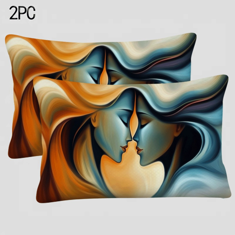 2pcs abstract love embrace 20x12   covers versatile home outdoor decor zip closure machine washable pillow not included details 9